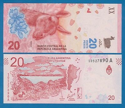 Argentina 20 Pesos P 361 2017 Unc Serie "a" Low Shipping! Combine Free!